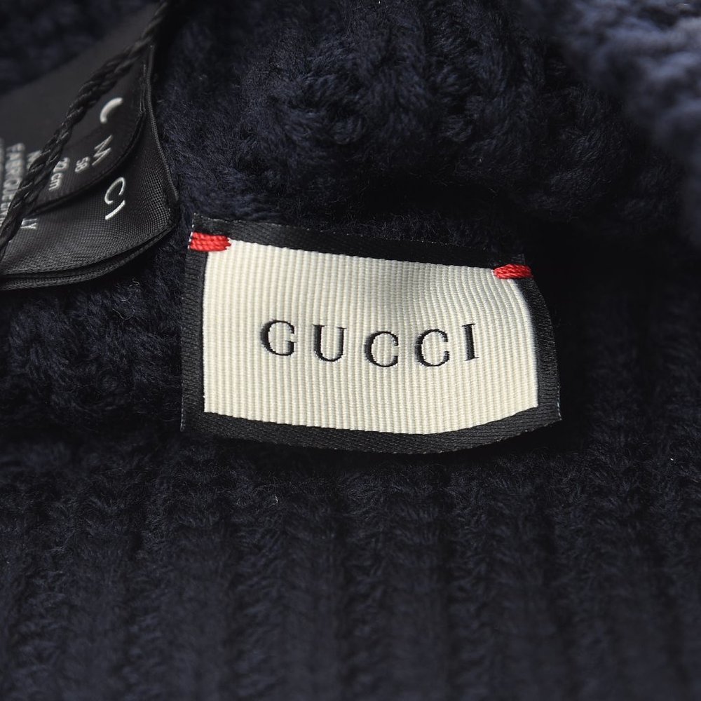 Gucci Tiger Embroidered Wool Hat in Midnight Blue NEW WITH TAGS AND DUST BAG - Picture 5 of 6